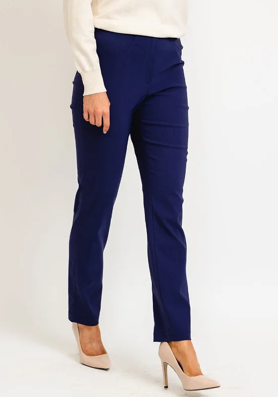 Robell Bella Full Length Slim Leg Trousers, Ink Blue