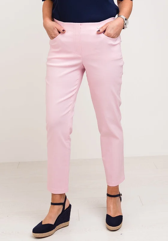 Robell Bella 09 Slim Cropped Trousers, Soft Rose