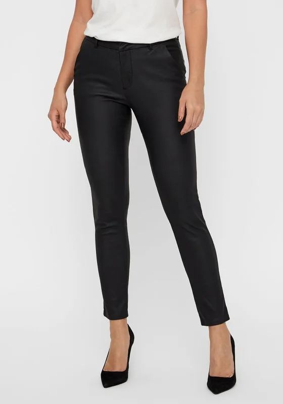 Vero Moda Leah Classic Coated Trousers, Black