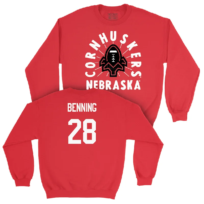 Red Football Cornhuskers Crew  - Caleb Benning