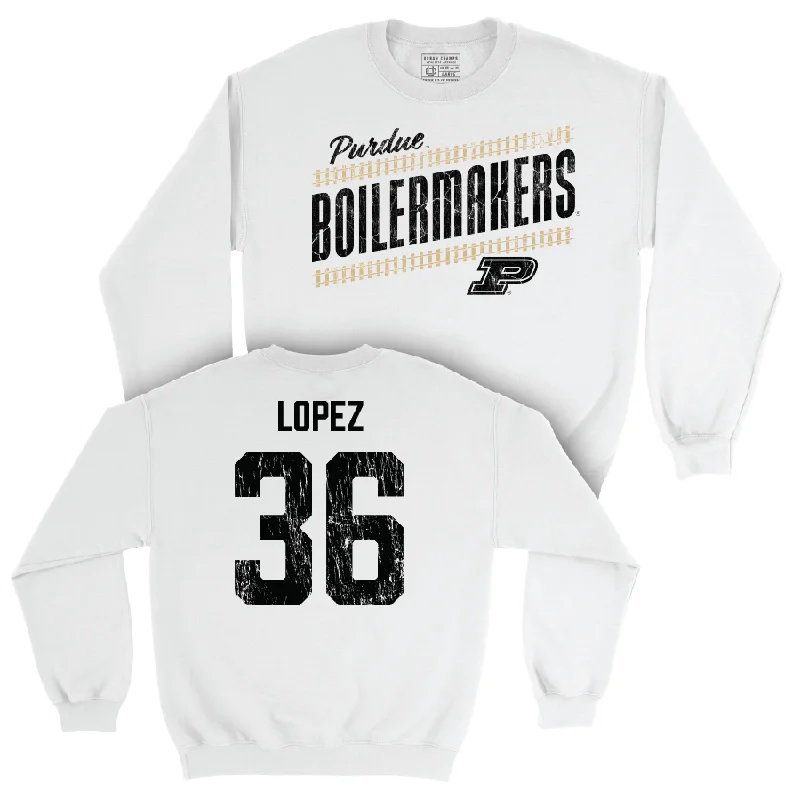 Football White Slant Crew   - RJ Lopez