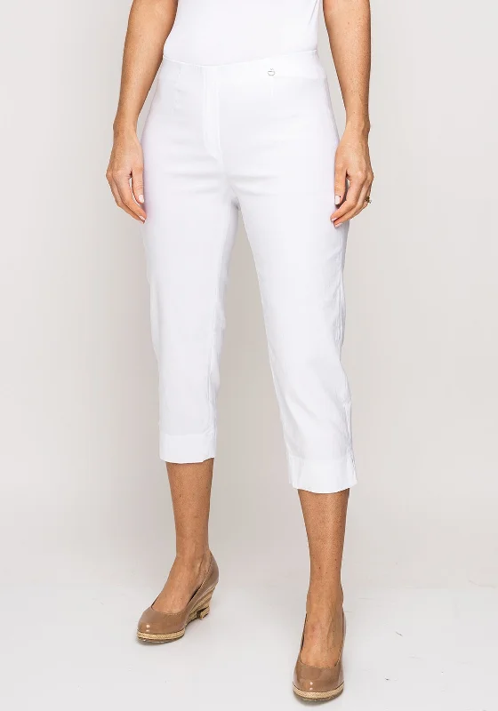 Robell Marie 07 Slim Fit Cropped Trousers, White