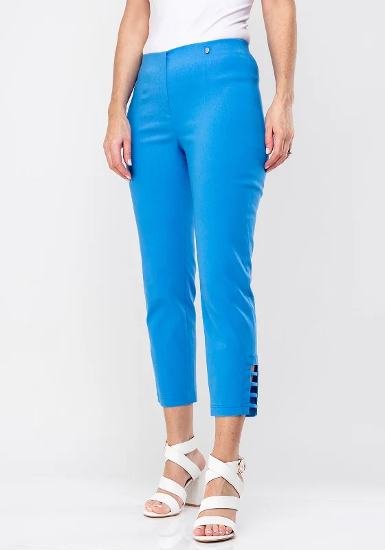 Robell Lena 09 Slim Fit Stretch Cropped Trousers, Azure Blue