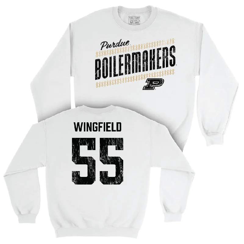 Football White Slant Crew  - DaJuanye Wingfield