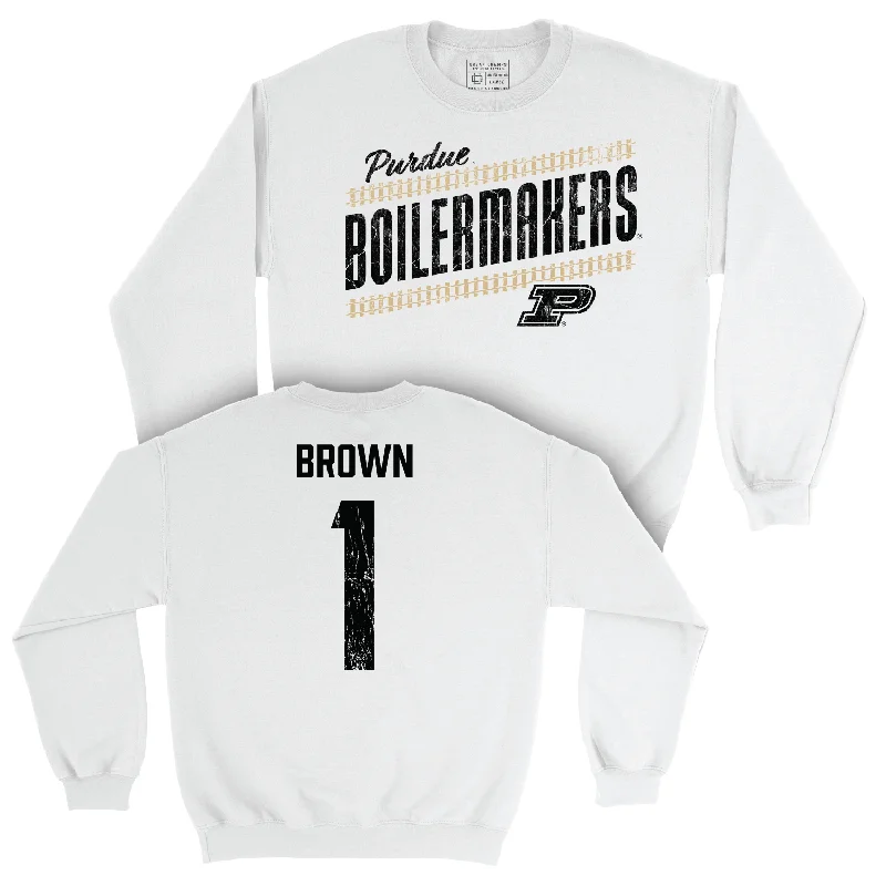 Football White Slant Crew - Markevious Brown | #1