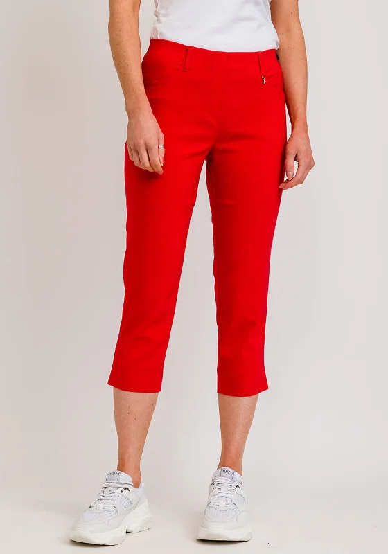 Robell Lexi 07 Slim Fit Cropped Trousers, Red