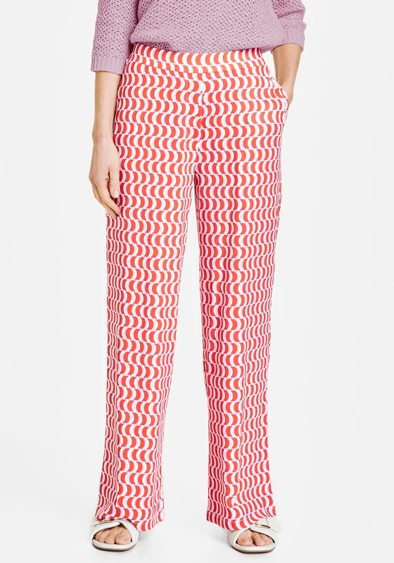 Gerry Weber Geo Print Wide Leg Trousers, Red Multi