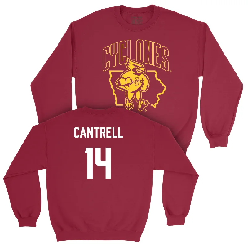 Iowa State Football Crimson Cy Crewneck  - Major Cantrell