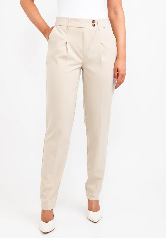 b.young Pleat Leg Trousers, Stone