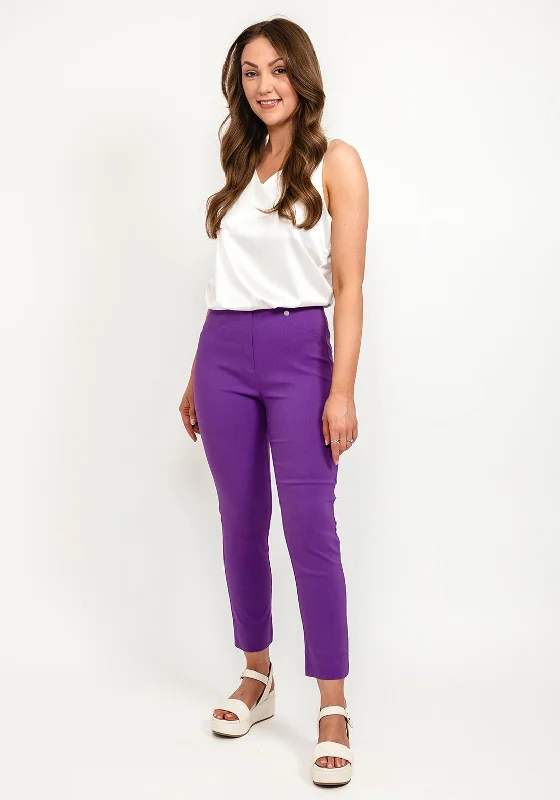 Robell Rose 09 Ankle Grazer Trousers, Purple