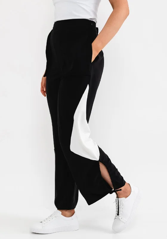 Ever Sassy Straight Panel Trousers, Black & White