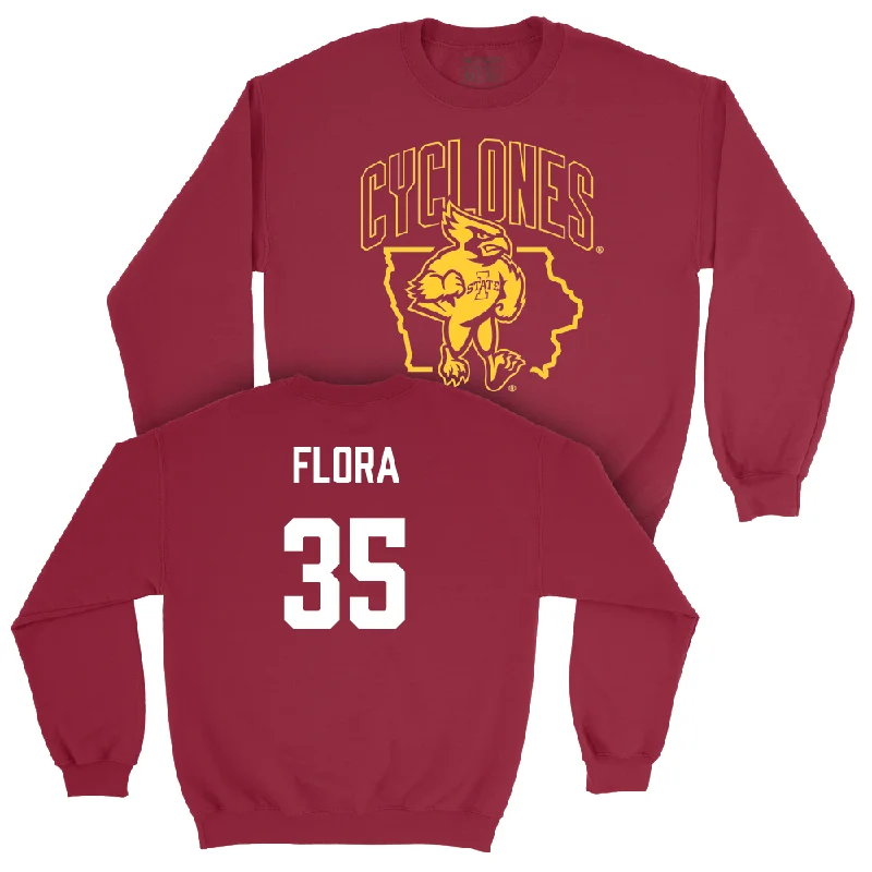 Iowa State Football Crimson Cy Crewneck  - Aiden Flora