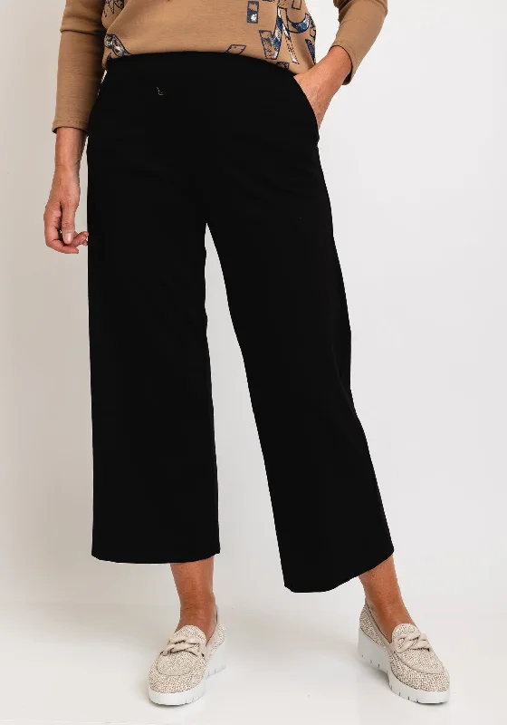 Naya High Waist Wide Leg Cropped Trouser, Black