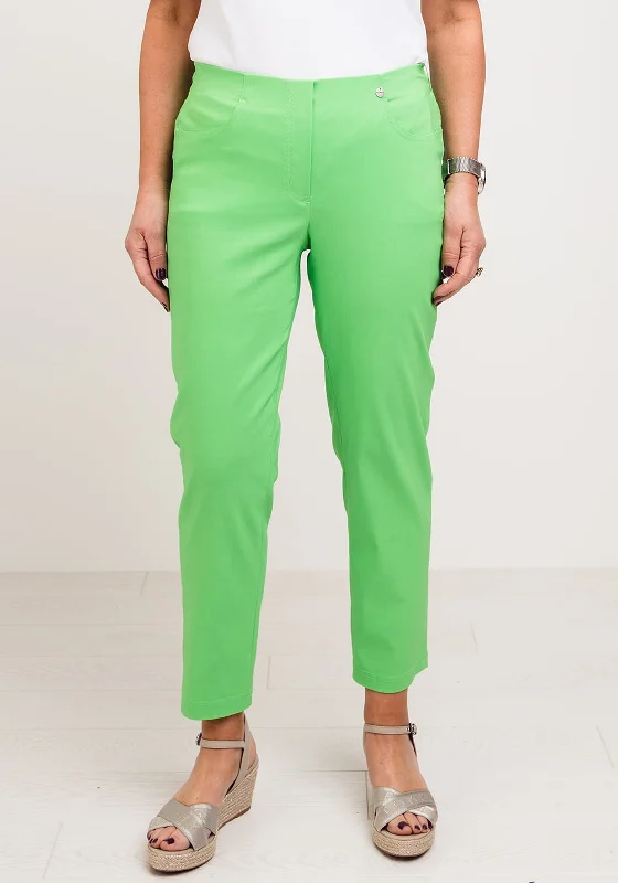 Robell Bella 09 Slim Cropped Trousers, Golf Green