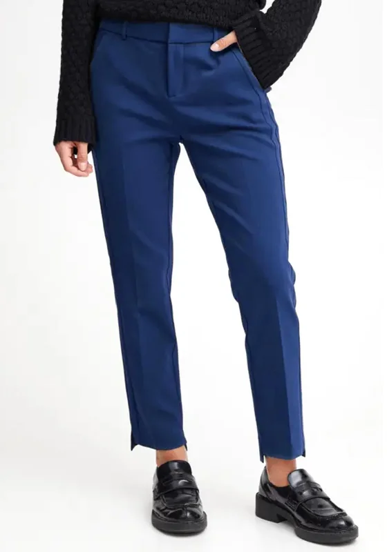 Fransa Tessa Straight Leg Trouser, Blue