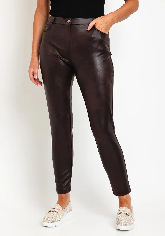 Eva Kayan Faux Leather Skinny Trouser, Deep Brown