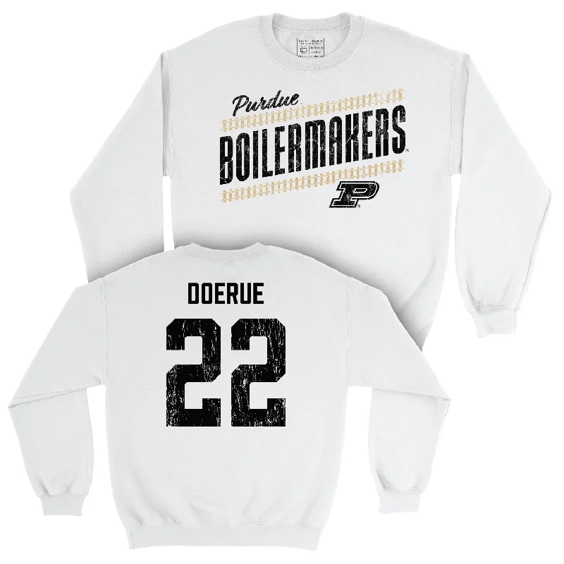 Football White Slant Crew - King Doerue | #22