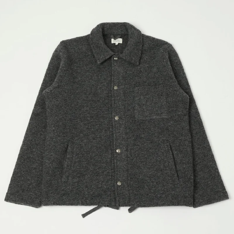 Hartford 'Duane' Knitted Wool Jacket - Charcoal