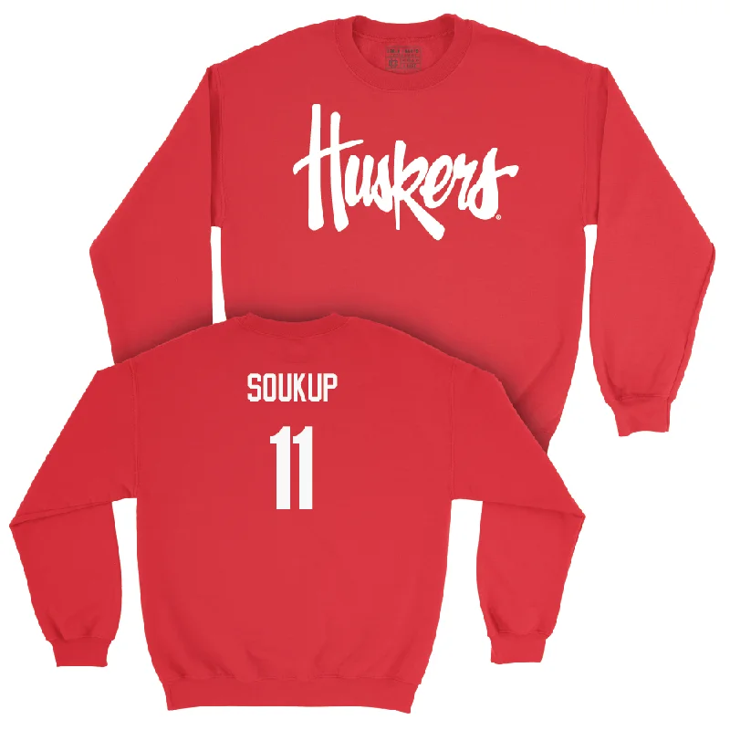 Red Football Huskers Crew  - Bode Soukup