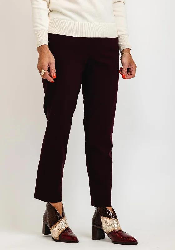 Robell Bella 09 Ankle Grazer Trousers, Aubergine