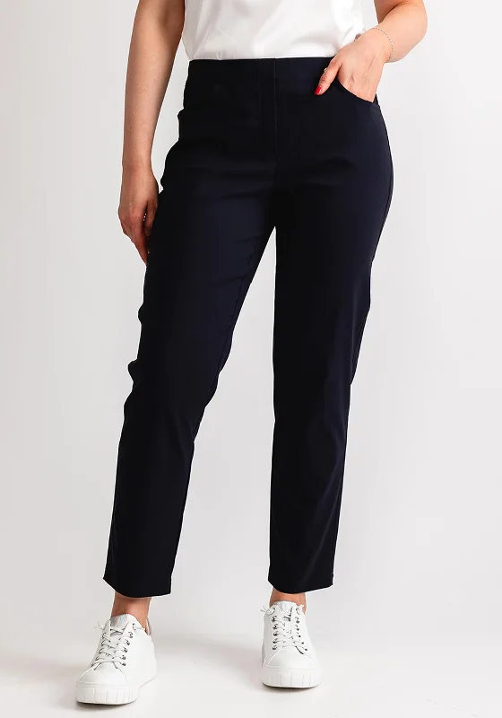 Robell Bella 09 Slim Cropped Trousers, Navy