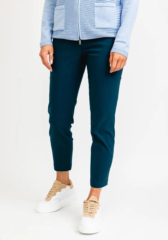 Robell Slim Fit Bella Trousers, Teal