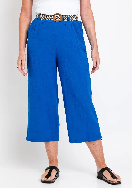 The Serafina Collection One Size Wide Leg Crop Trouser, Royal Blue