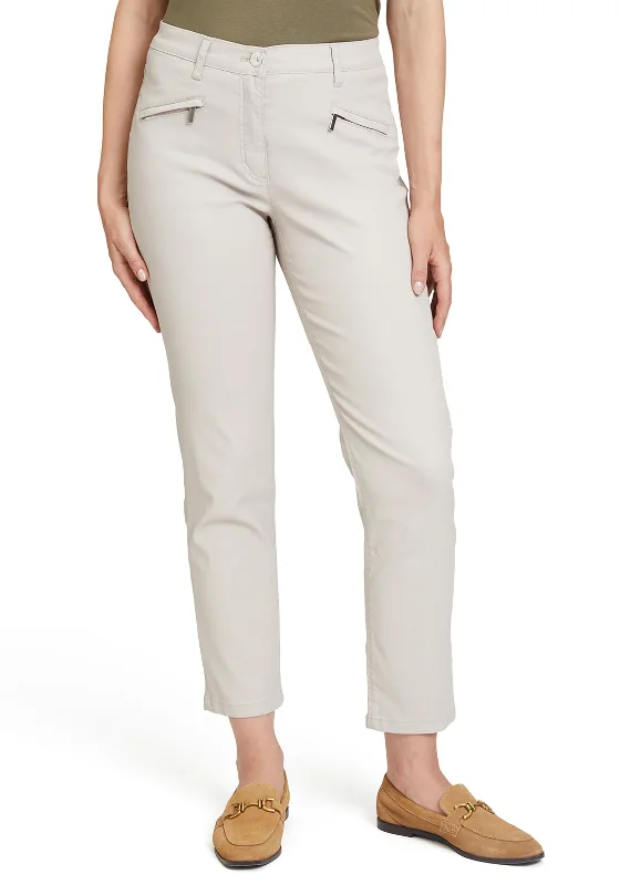 Betty Barclay High Waist Coated Slim Leg Trouser, Stone