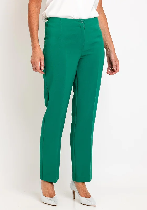 Via Veneto Sarah Tailored Slim Trousers, Green