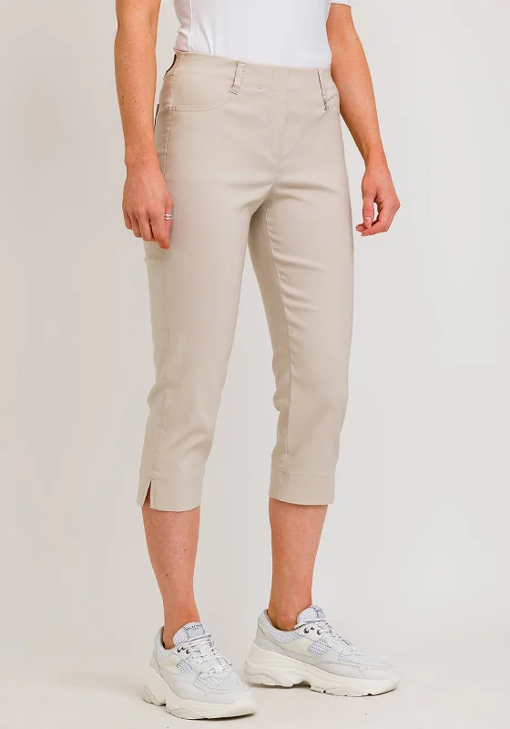 Robell Lexi 07 Slim Fit Cropped Trousers, Beige