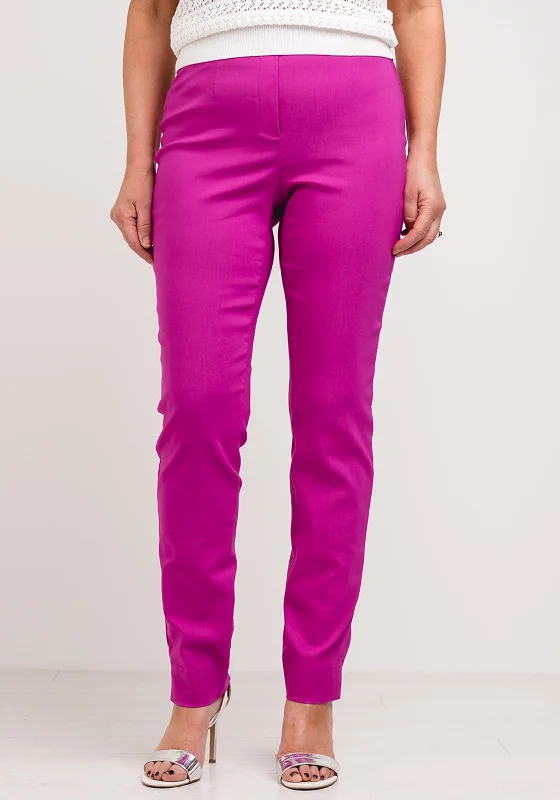 Robell Marie Stretch Slim Fit Trousers, Orchid Pink