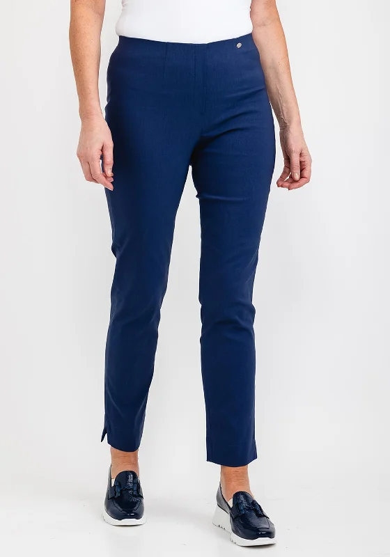 Robell Marie Full Length Slim Leg Trousers, French Blue