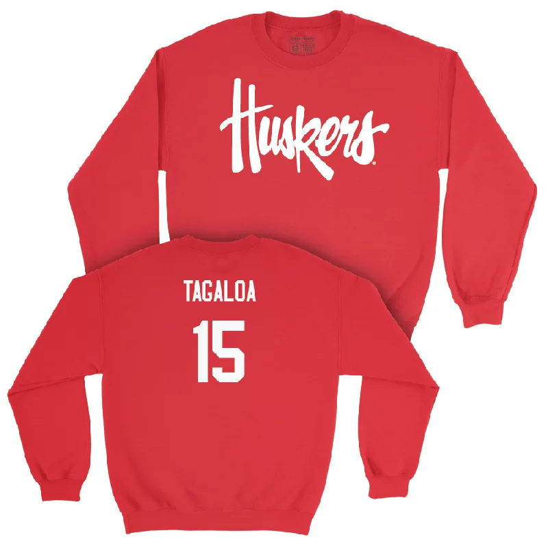 Red Football Huskers Crew  - Brodie Tagaloa