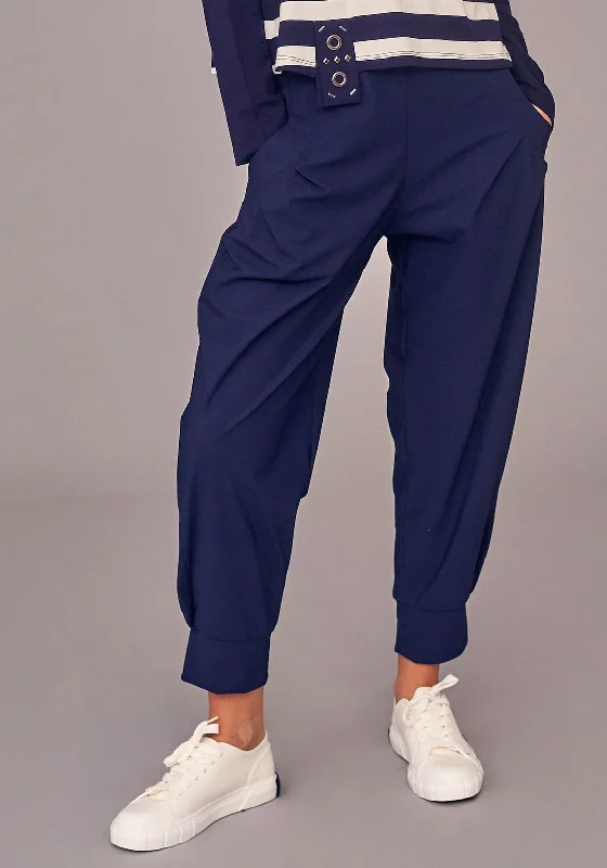 Naya Loose Fit Cropped Trousers, French Blue