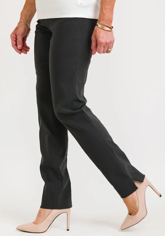 Robell Marie Full Length Stretch Slim Fit Trousers, Forest Green