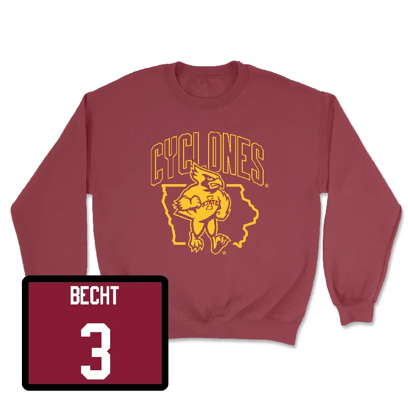 Iowa State Football Crimson Cy Crewneck - Rocco Becht