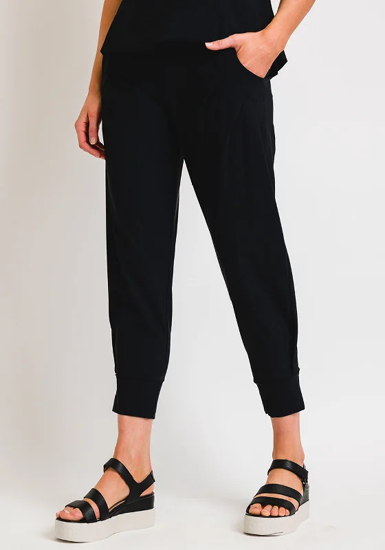 Naya Jersey Loose Fit Cropped Trousers, Black