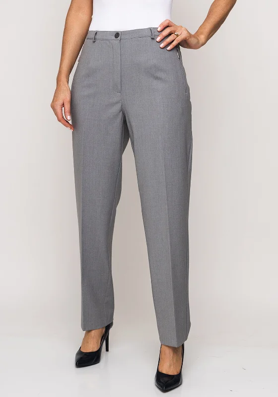 Robell Sahra Comfort Fit Straight Trousers, Silver Grey