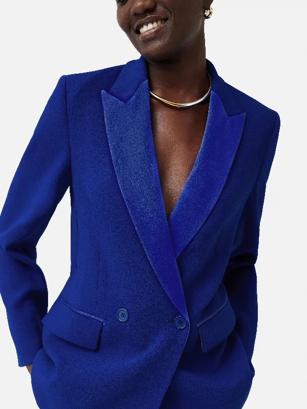 Belted Tuxedo Jacket | Blue