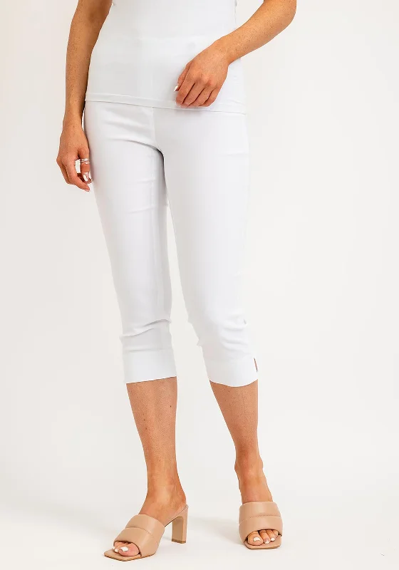 Robell Rose 07 Slim Fit Capri Trousers, White