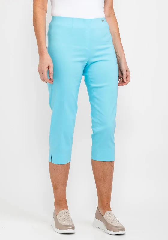 Robell Marie 07 Slim Fit Cropped Trousers, Pacific Turquoise