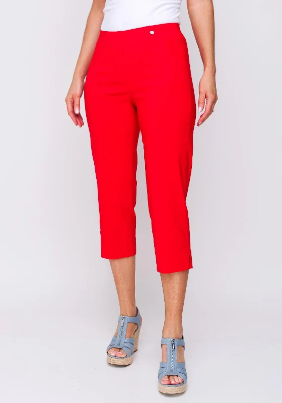 Robell Marie 07 Stretch Crop Trouser, Red