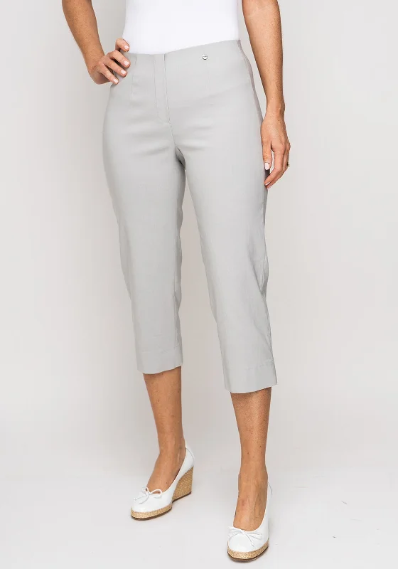 Robell Marie 07 Slim Fit Cropped Trousers, Light Grey