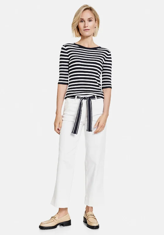 Gerry Weber Wide Leg Belted Trousers, White