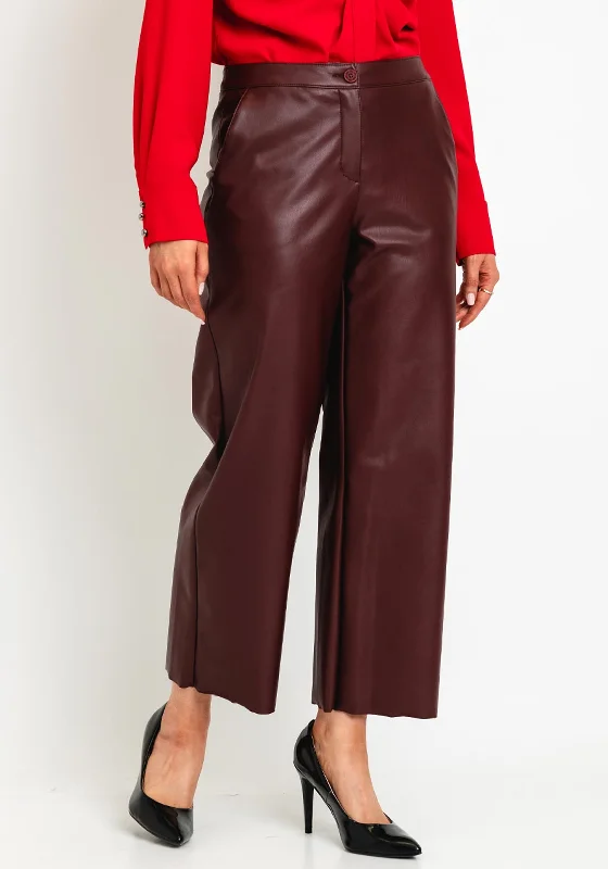 Robell Cloe 09 Faux Leather Crop Trouser, Wine