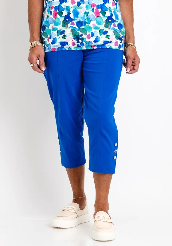 Leon Collection Cargo Style Capri Trousers, Royal Blue