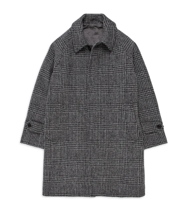 Trunk Devonshire Prince of Wales Harris Tweed Overcoat: Grey