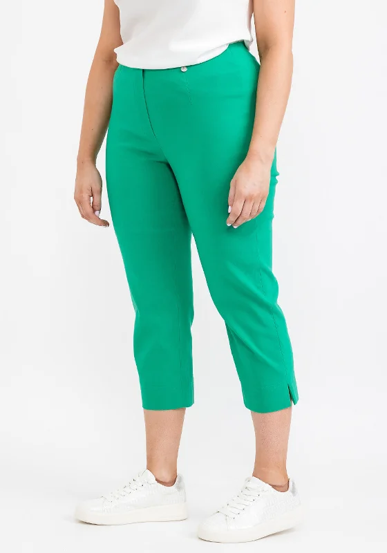 Robell Maire 07 Slim Fit Cropped Trousers, Emerald Green