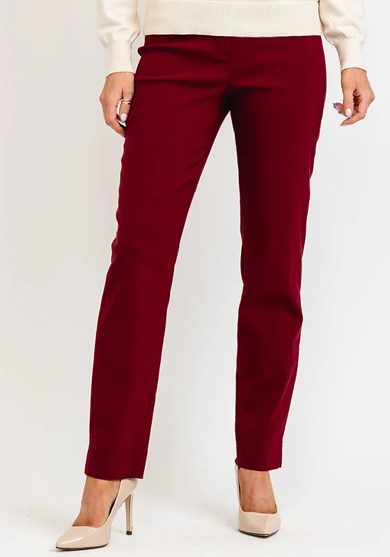 Robell Marie Full Length Slim Leg Trousers, Merlot