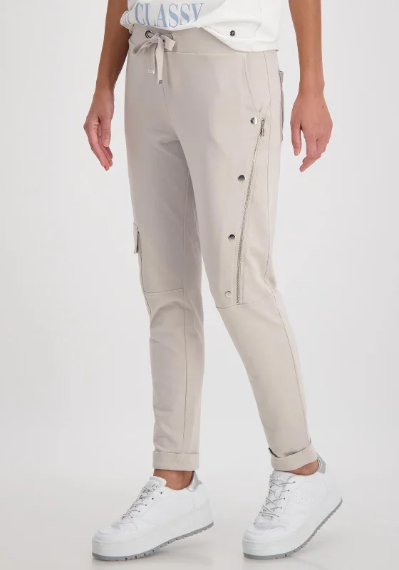 Monari Button & Zip Detail Joggers, Beige